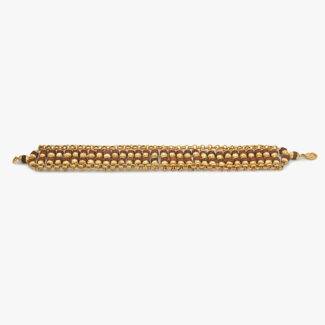 Double Layer Modern Gold-Plated 5 Mukhi Rudraksha Bracelet