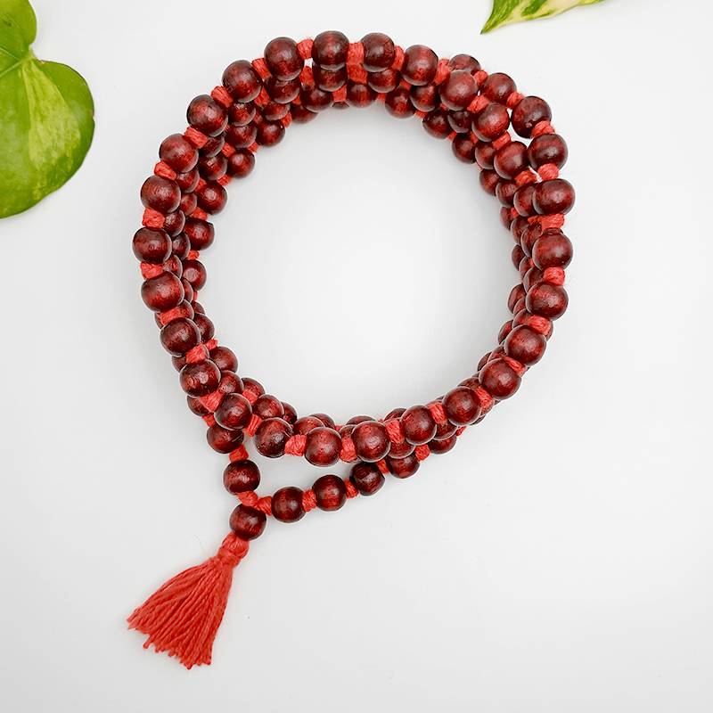 Original Red Sandalwood Lal Chandan Mala 108 Beads