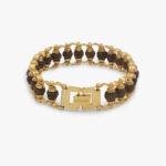 Gold Plated Rudraksha Modern Bracelet