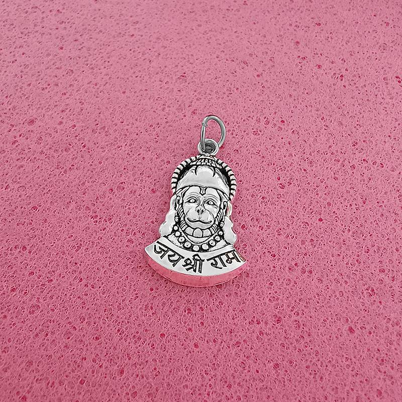 Silver Hanuman Locket Brass Alloy Bajrangbali Pendant for Men and Women