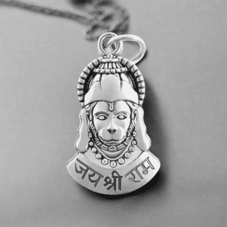 Silver Hanuman Locket Brass Alloy Bajrangbali Pendant for Men and Women