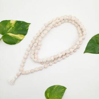 Natural Wooden White Tulsi 108 Beads Mala