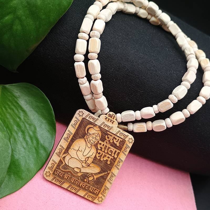 Shri Bageshwar Dham Original Tulsi Kanthi Mala with Hanuman Locket