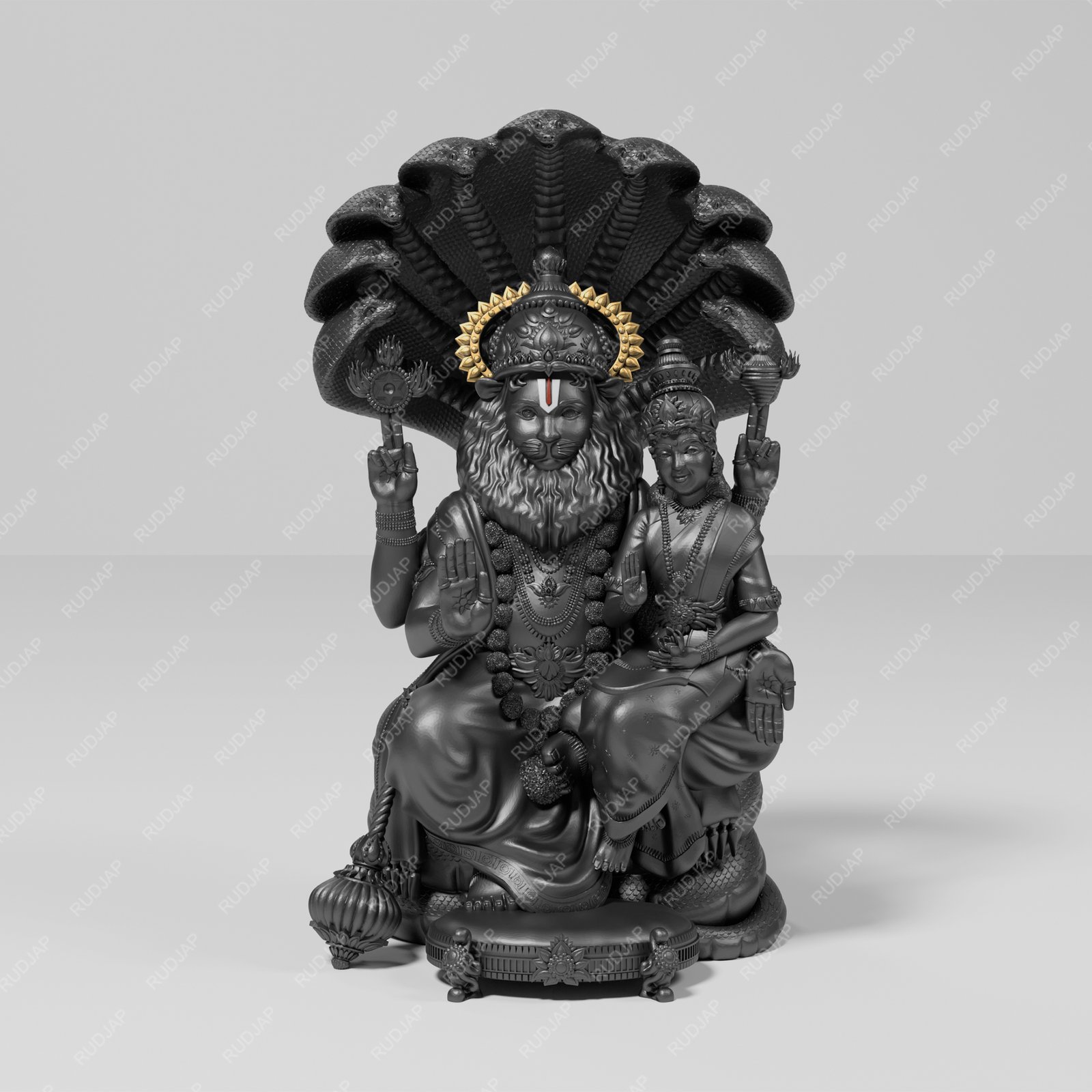 Narsingh Bhagwan with Goddess Lakshmi