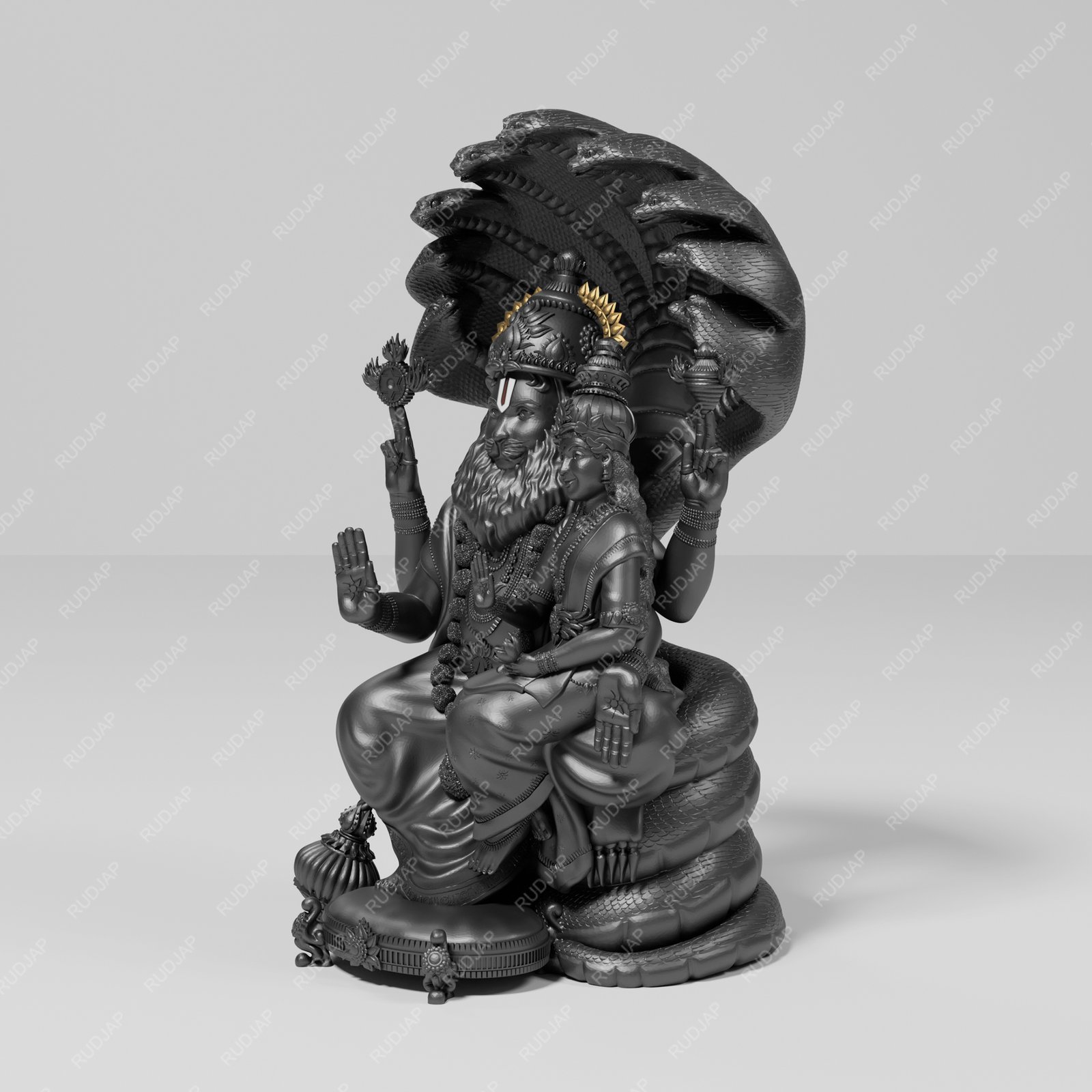 Narsingh Bhagwan with Goddess Lakshmi